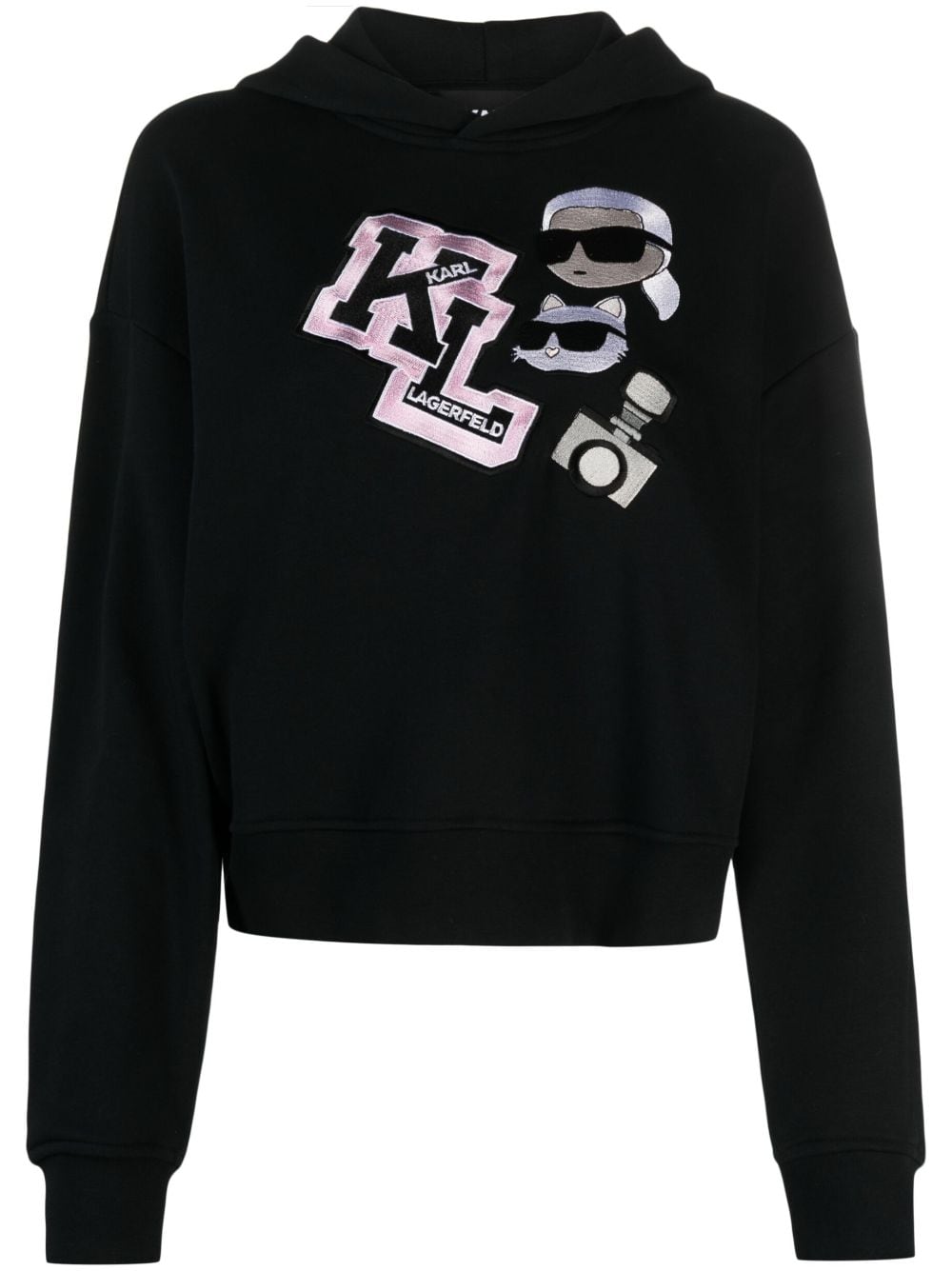 Karl Lagerfeld Ikonik Varsity hoodie - Black von Karl Lagerfeld