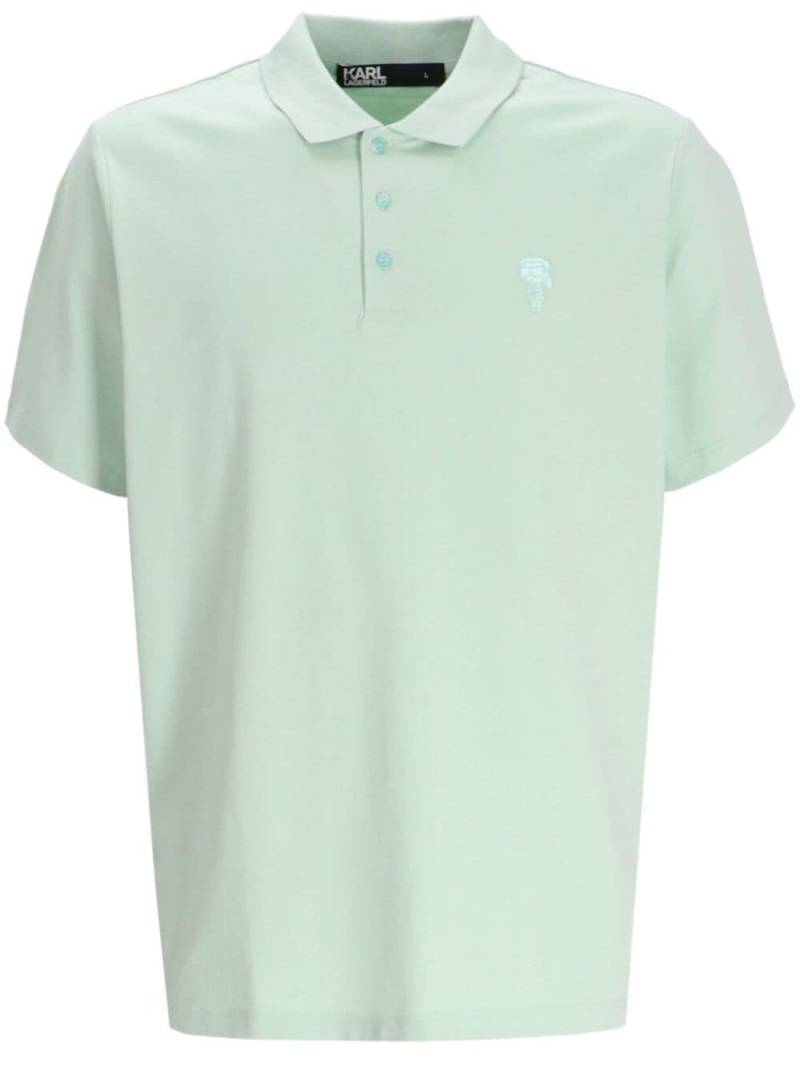 Karl Lagerfeld Ikonik embroidered polo shirt - Green von Karl Lagerfeld