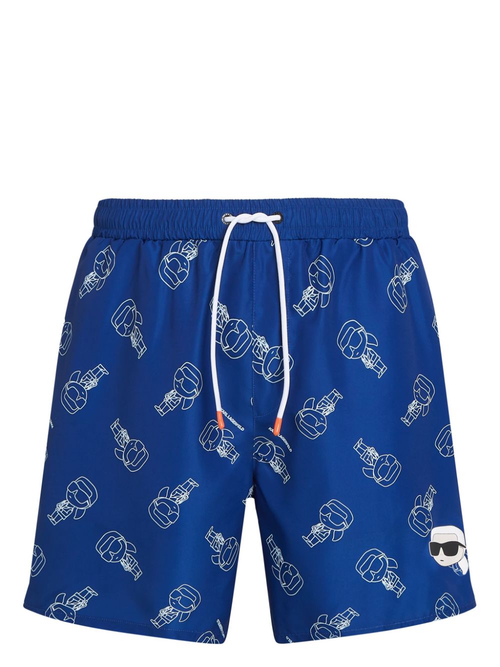 Karl Lagerfeld Ikonik logo-print swim shorts - Blue von Karl Lagerfeld
