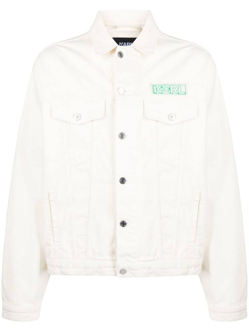 Karl Lagerfeld Ikon long-sleeve denim jacket - Neutrals von Karl Lagerfeld