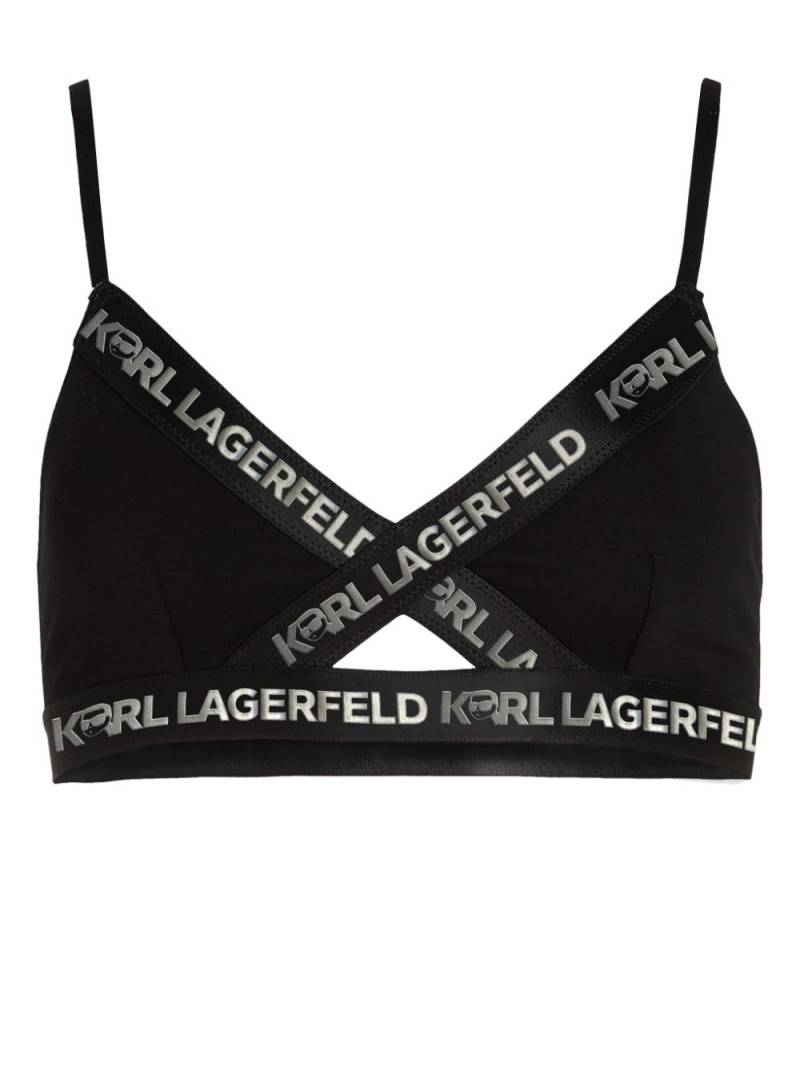 Karl Lagerfeld Ikonik peephole-detail bra - Black von Karl Lagerfeld