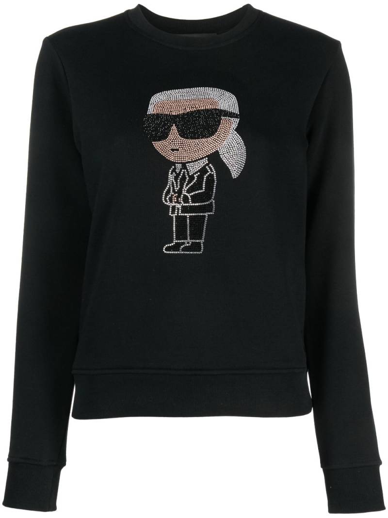 Karl Lagerfeld Ikon rhinestone-embellished sweatshirt - Black von Karl Lagerfeld