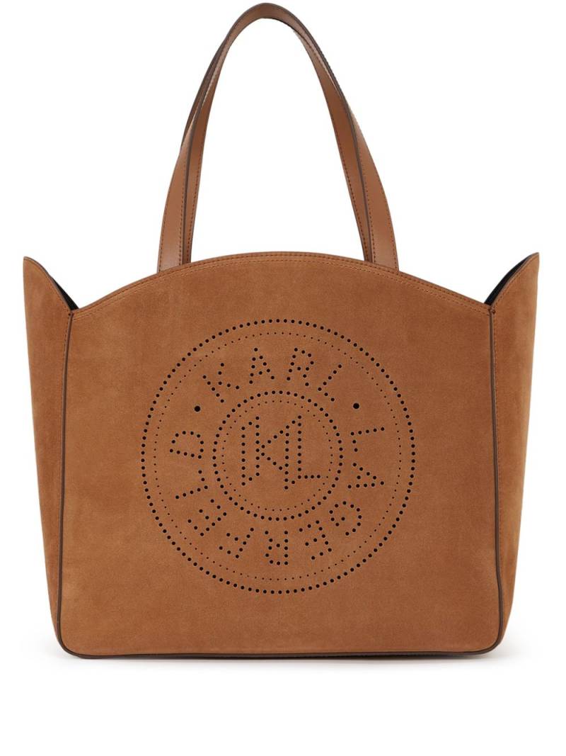 Karl Lagerfeld K/Circle perforated-design tote bag - Brown von Karl Lagerfeld