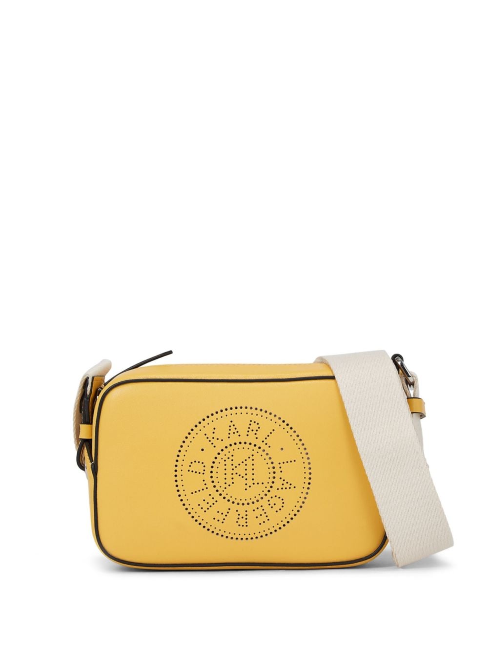 Karl Lagerfeld K/Circle perforated-logo camera bag - Yellow von Karl Lagerfeld