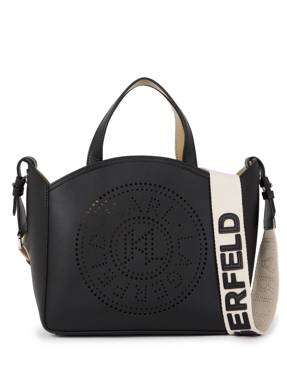 Karl Lagerfeld K/Circle perforated-logo tote bag - Black von Karl Lagerfeld