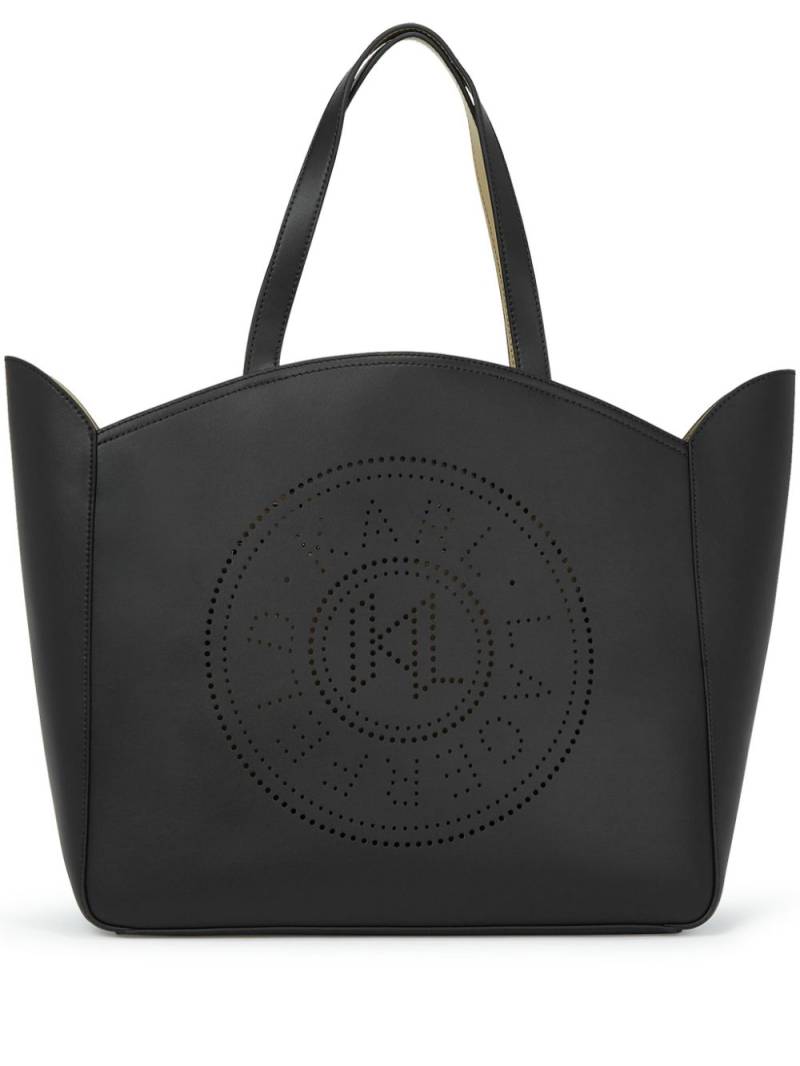 Karl Lagerfeld K/Circle perforated-logo tote bag - Black von Karl Lagerfeld