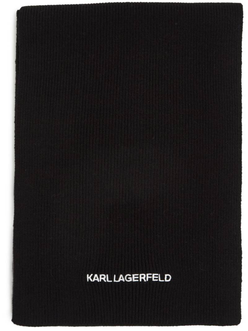 Karl Lagerfeld K/Essential ribbed-knit scarf - Black von Karl Lagerfeld