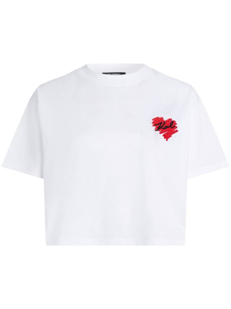 Karl Lagerfeld K/Heart cotton T-shirt - White von Karl Lagerfeld