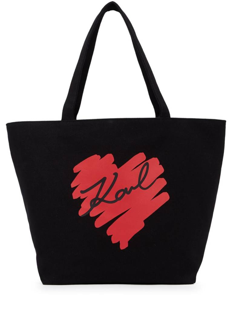 Karl Lagerfeld K/Heart reversible tote bag - Black von Karl Lagerfeld