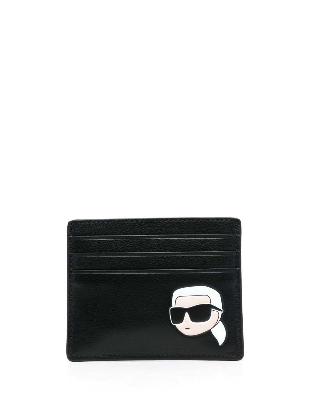 Karl Lagerfeld Ikon leather card holder - Black von Karl Lagerfeld