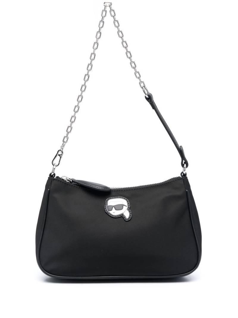 Karl Lagerfeld Ikon appliqué-detail shoulder bag - Black von Karl Lagerfeld