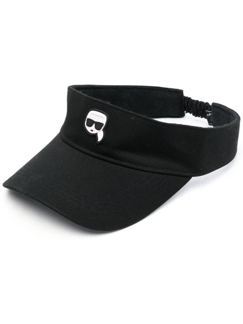 Karl Lagerfeld Ikon logo-print visor - Black von Karl Lagerfeld