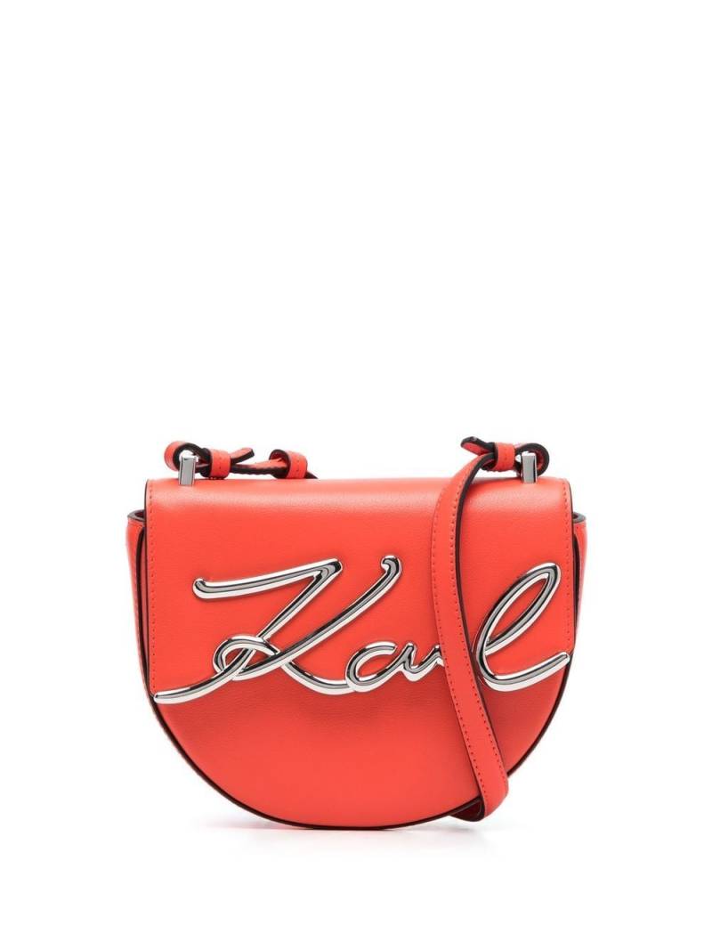 Karl Lagerfeld K/Signature Small Saddle shoulder bag - Red von Karl Lagerfeld