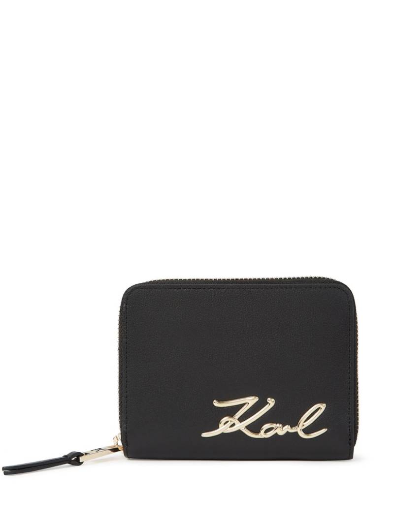 Karl Lagerfeld Signature zip wallet - Black von Karl Lagerfeld