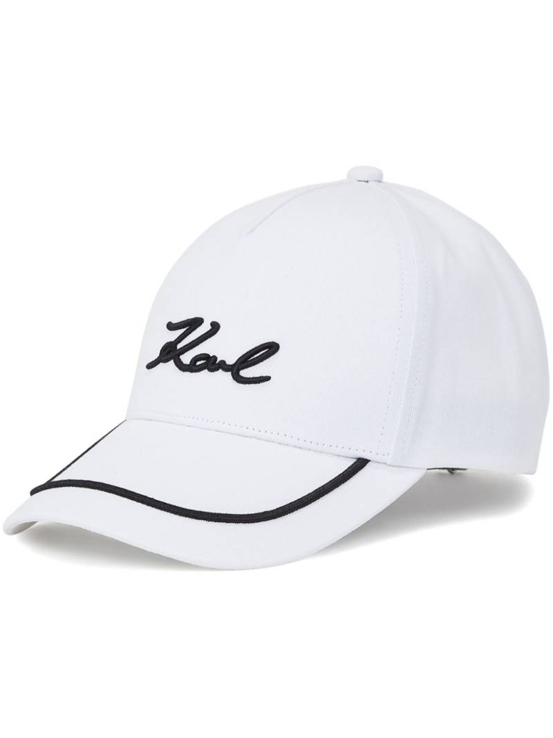 Karl Lagerfeld K/Signature logo-embroidered cap - White von Karl Lagerfeld