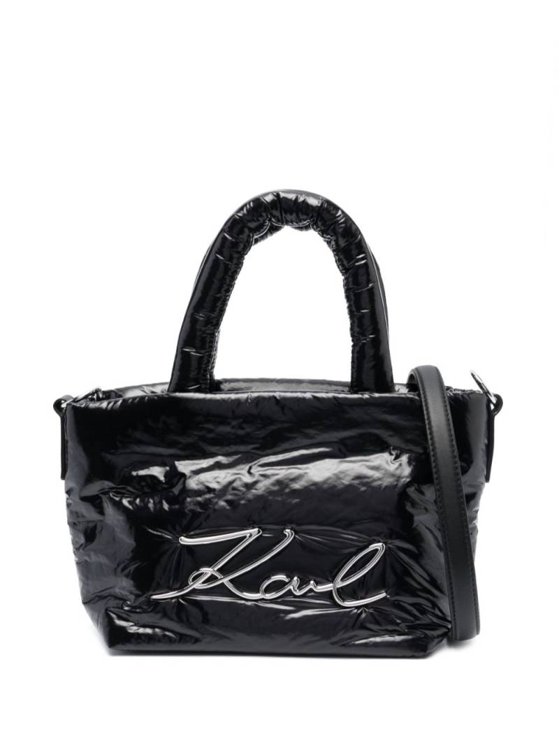 Karl Lagerfeld K/Signature logo-plaque tote bag - Black von Karl Lagerfeld