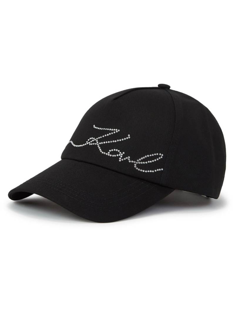 Karl Lagerfeld K/Signature rhinestone-embellished cap - Black von Karl Lagerfeld