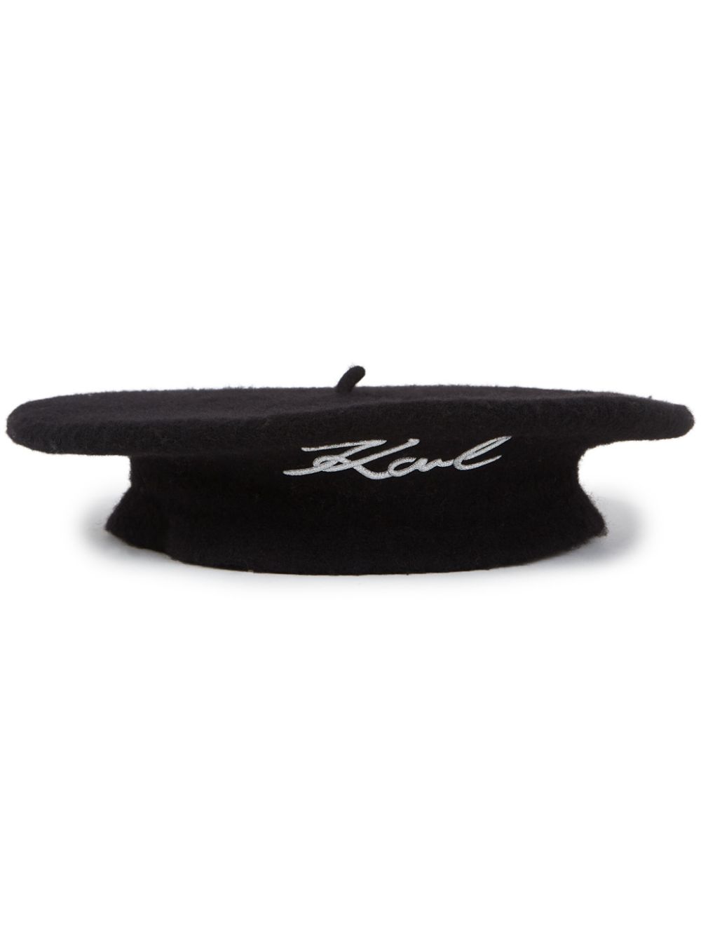 Karl Lagerfeld Signature wool beret - Black von Karl Lagerfeld