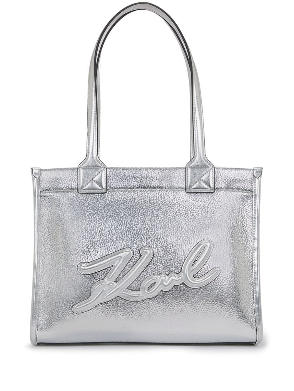 Karl Lagerfeld K/Skuare Grainy tote bag - Silver von Karl Lagerfeld