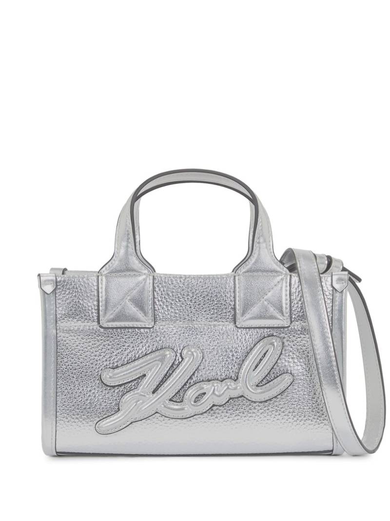 Karl Lagerfeld K/Skuare Grainy tote bag - Silver von Karl Lagerfeld