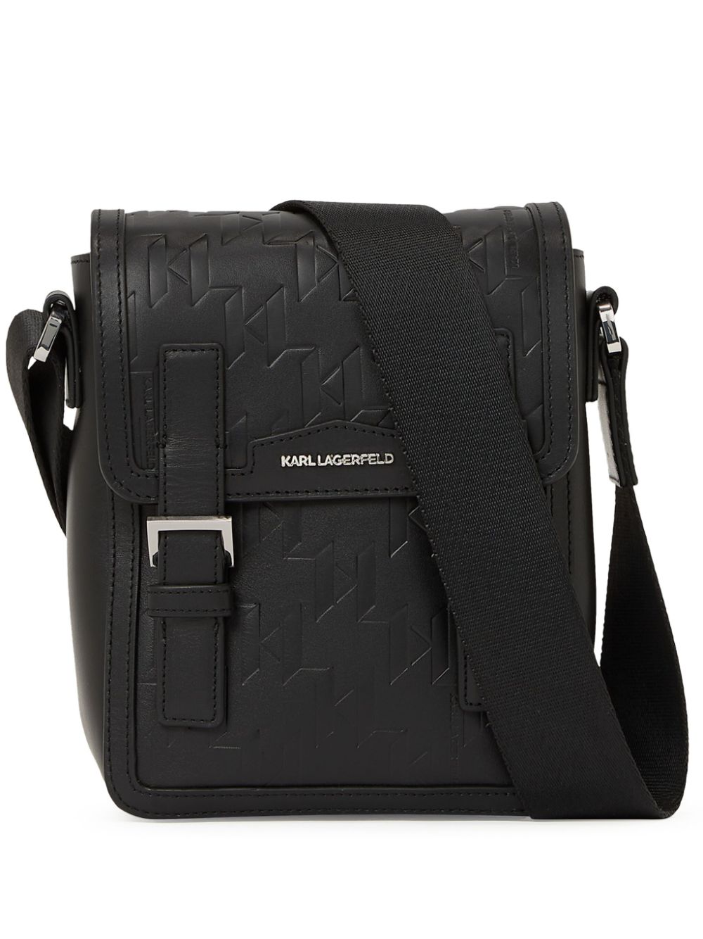 Karl Lagerfeld K/loom leather messenger bag - Black von Karl Lagerfeld