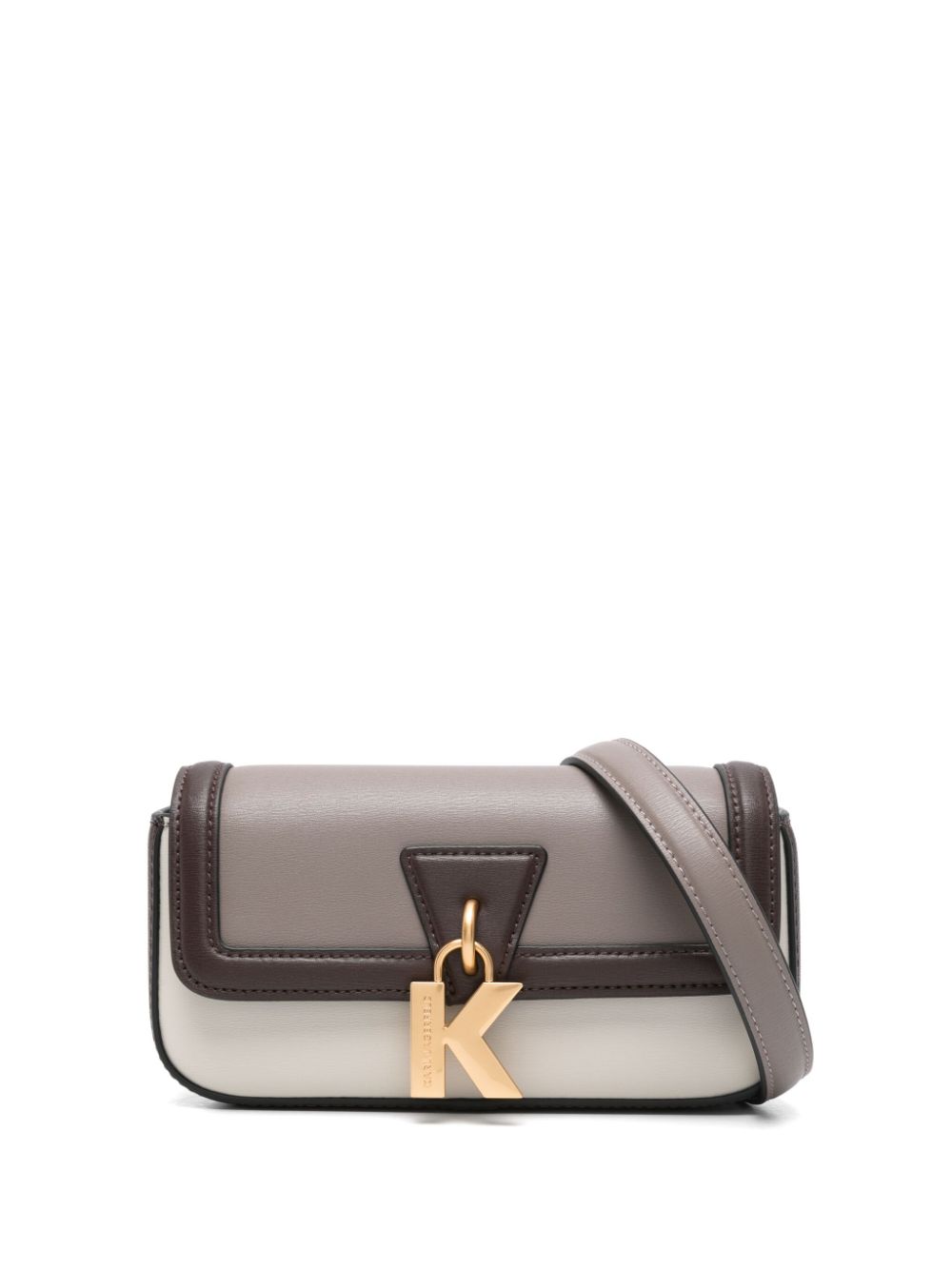 Karl Lagerfeld K-pendant clutch bag - Brown von Karl Lagerfeld