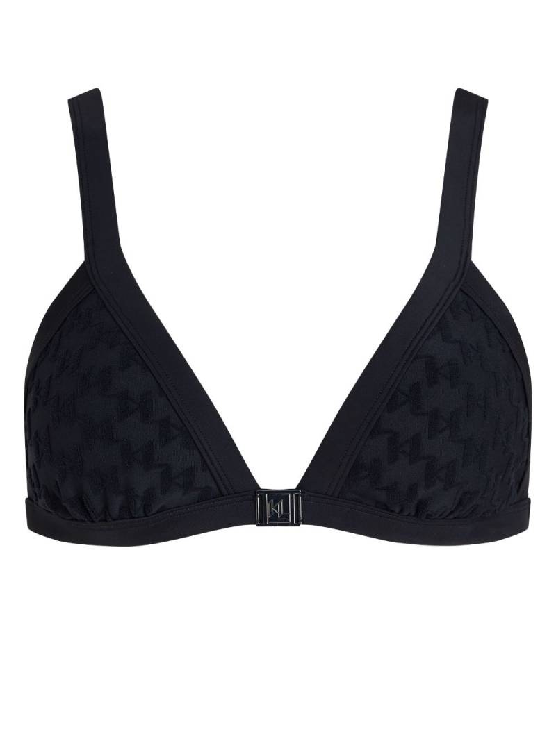 Karl Lagerfeld KL monogram bikini top - Black von Karl Lagerfeld