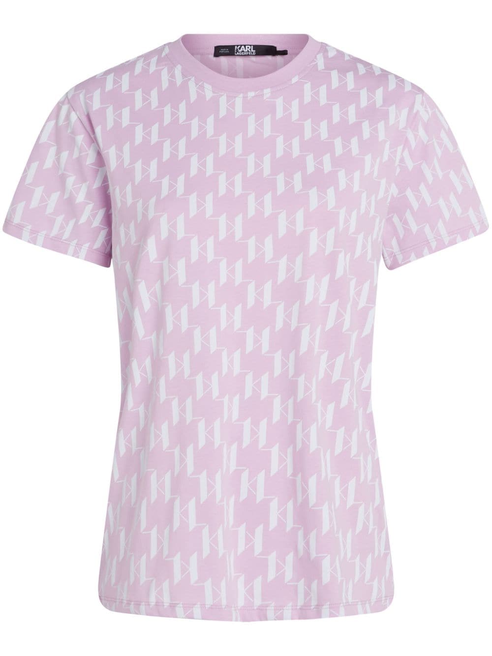 Karl Lagerfeld monogram-print organic-cotton T-shirt - Pink von Karl Lagerfeld