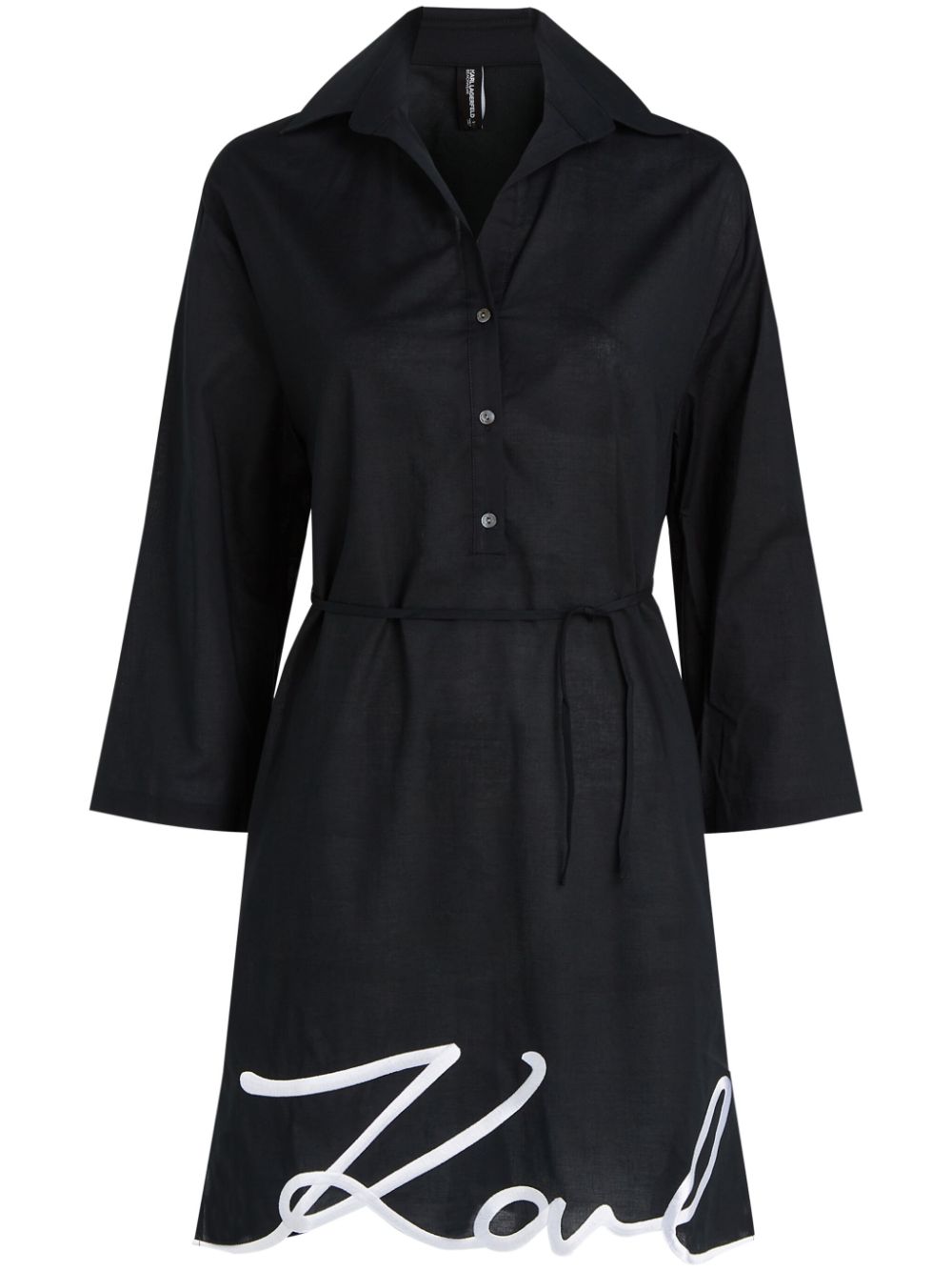 Karl Lagerfeld DNA Signature semi-sheer beach dress - Black von Karl Lagerfeld