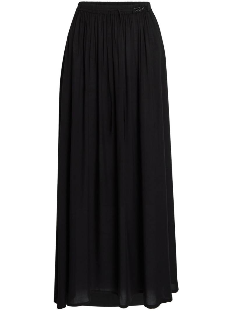 Karl Lagerfeld Signature maxi beach skirt - Black von Karl Lagerfeld