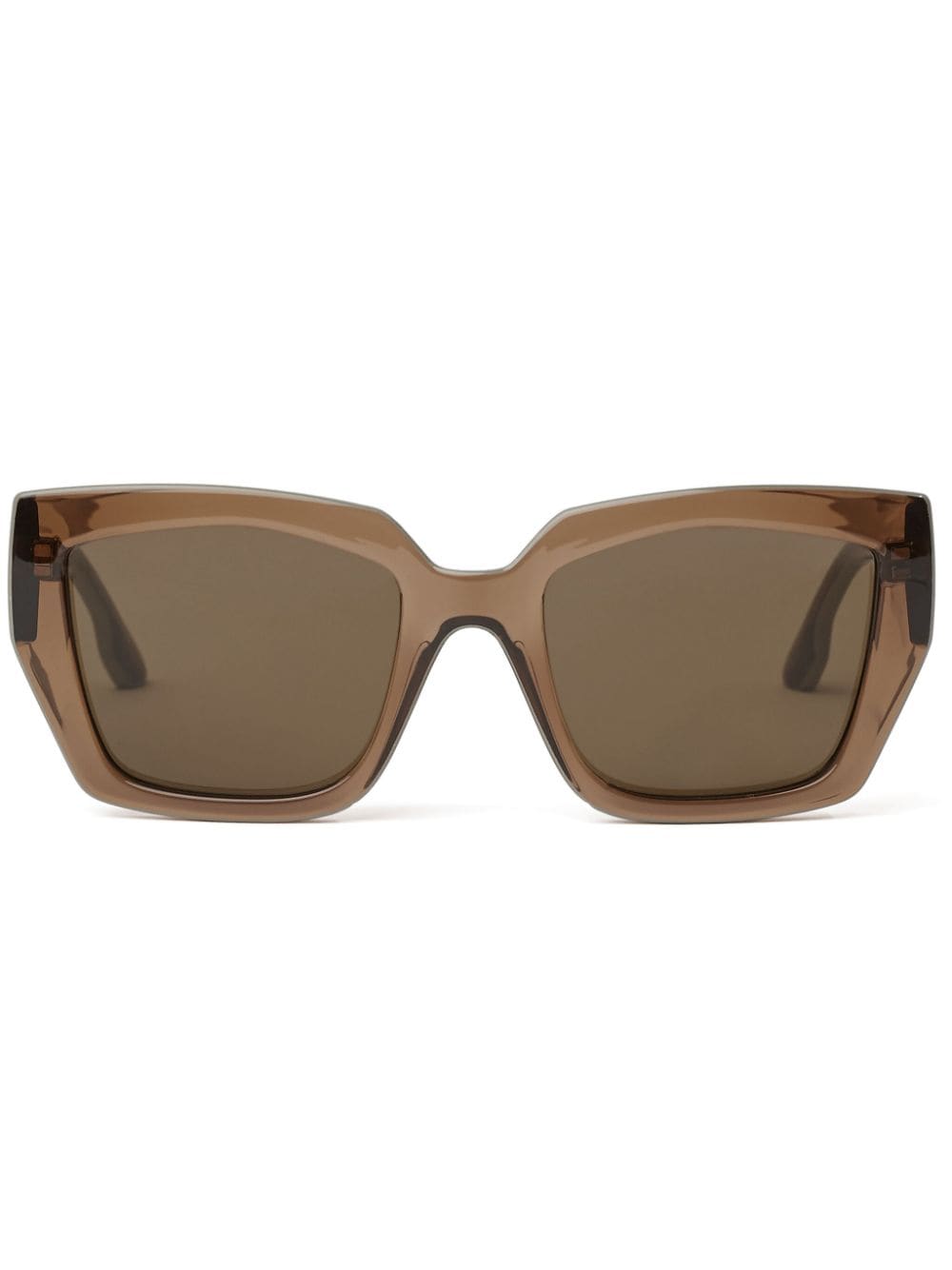 Karl Lagerfeld Karl Logo translucent geometric-frame sunglasses - Brown von Karl Lagerfeld