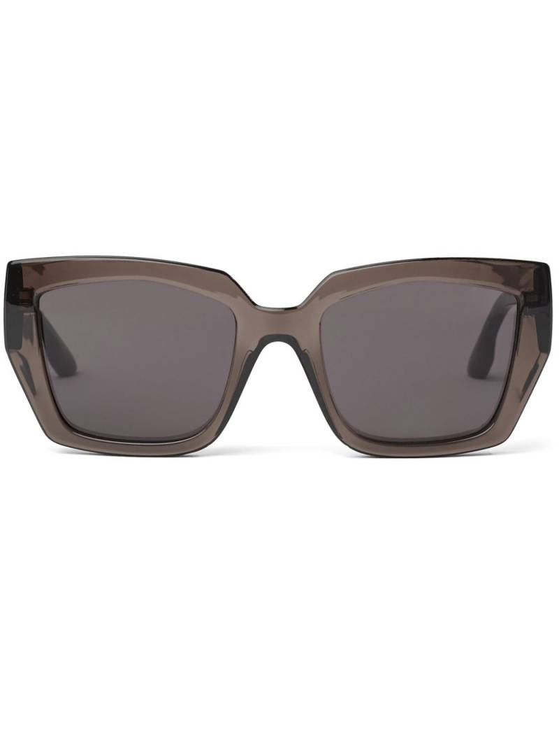 Karl Lagerfeld Karl Logo translucent rectangle-frame sunglasses - Brown von Karl Lagerfeld