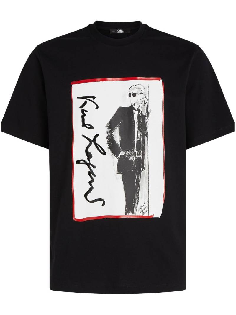 Karl Lagerfeld Karl Series illustration-print T-shirt - Black von Karl Lagerfeld