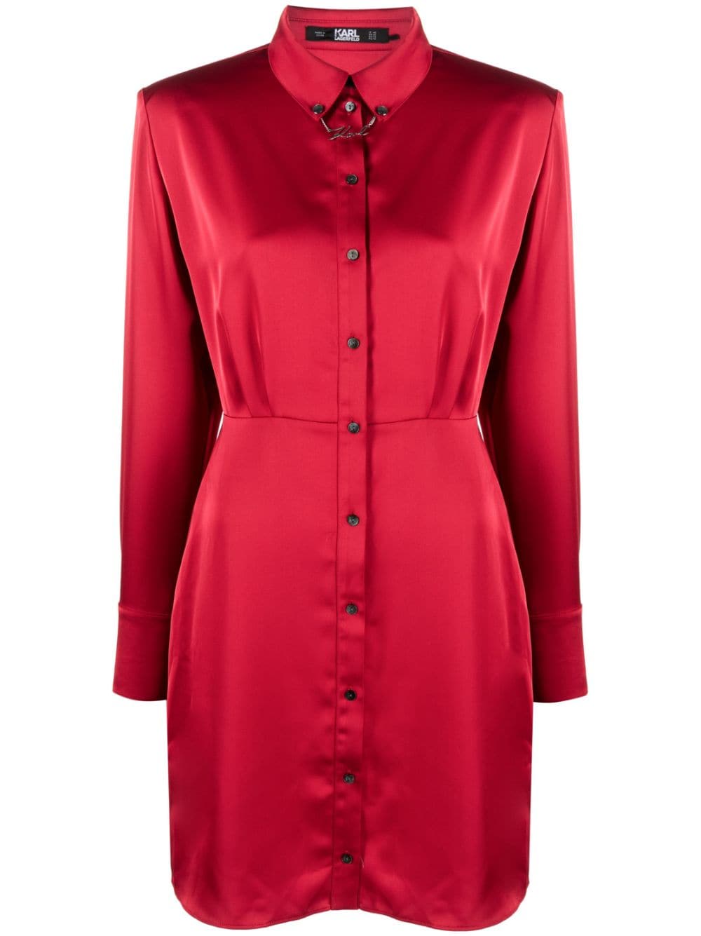 Karl Lagerfeld Karl-charm satin shirtdress - Red von Karl Lagerfeld