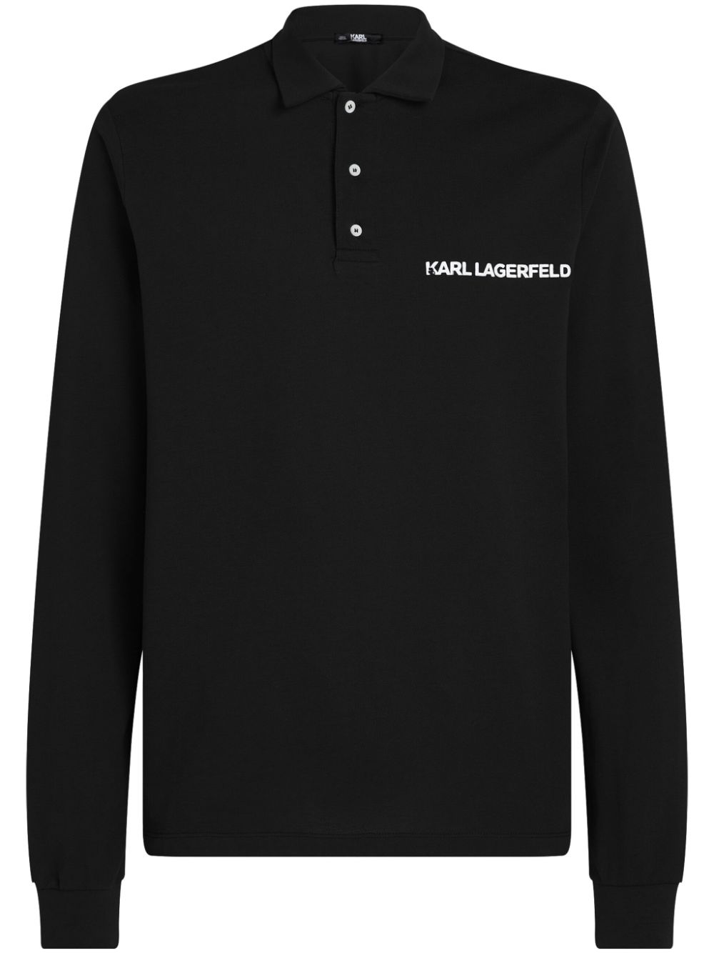 Karl Lagerfeld Karl cotton piqué weave polo shirt - Black von Karl Lagerfeld