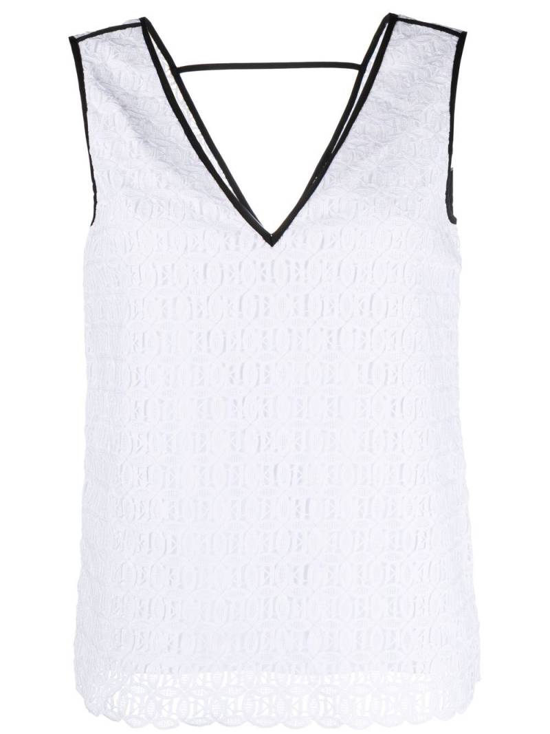 Karl Lagerfeld Kl embroidered lace top - White von Karl Lagerfeld