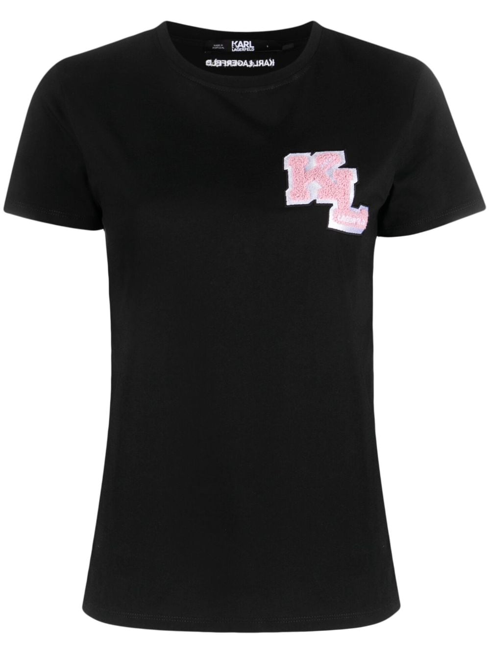 Karl Lagerfeld Kl logo-patch organic cotton T-shirt - Black von Karl Lagerfeld