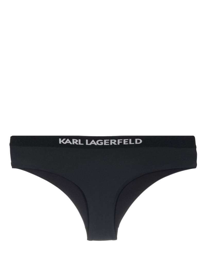 Karl Lagerfeld Logo-print hipster bikini bottoms - Black von Karl Lagerfeld