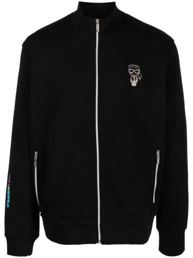 Karl Lagerfeld Mini Ikonik Karl-patch jersey cardigan - Black von Karl Lagerfeld