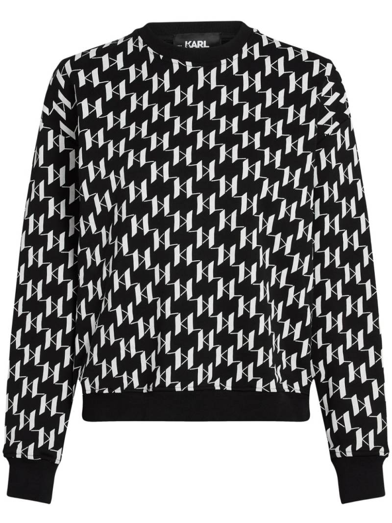 Karl Lagerfeld Monogram Aop sweatshirt - White von Karl Lagerfeld