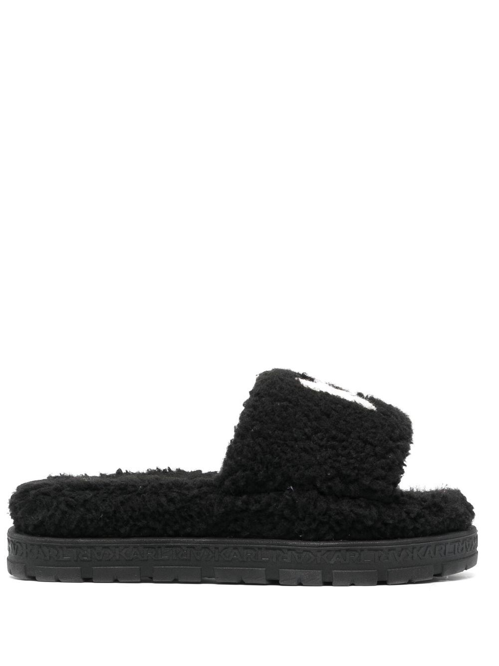 Karl Lagerfeld Salon Tred monogram sliders - Black von Karl Lagerfeld