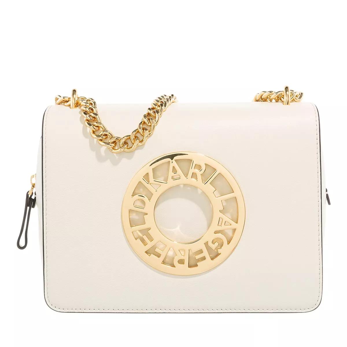 Karl Lagerfeld Schultertasche - Disk Shoulder Bag - Gr. unisize - in Creme - für Damen von Karl Lagerfeld