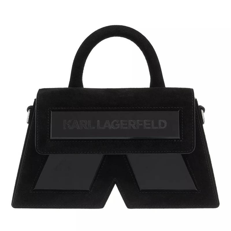 Karl Lagerfeld Schultertasche - Icon K Crossbody Suede - Gr. unisize - in Schwarz - für Damen von Karl Lagerfeld