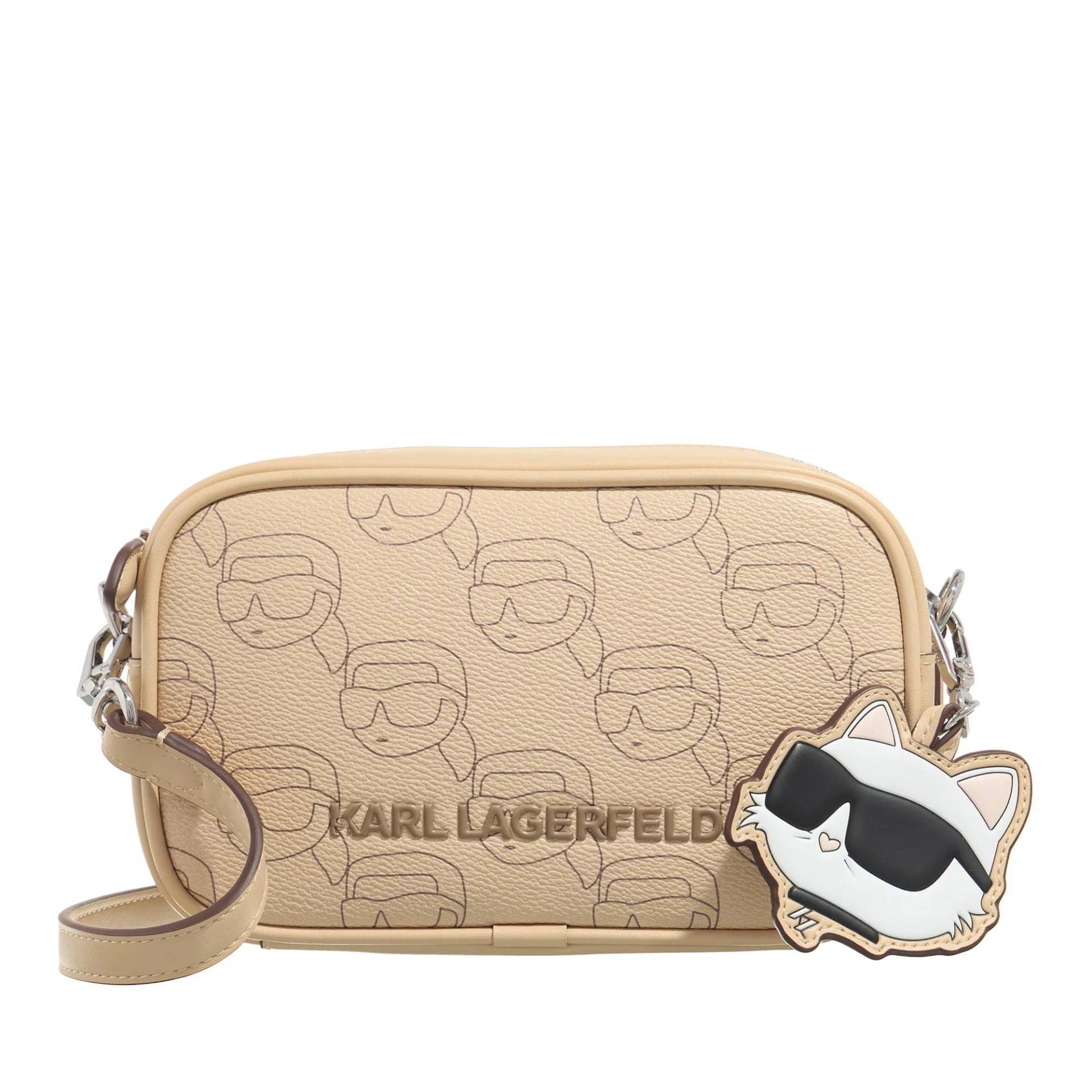 Karl Lagerfeld Schultertasche - Ikon Mono Cc Camera Bag - Gr. unisize - in Beige - für Damen von Karl Lagerfeld