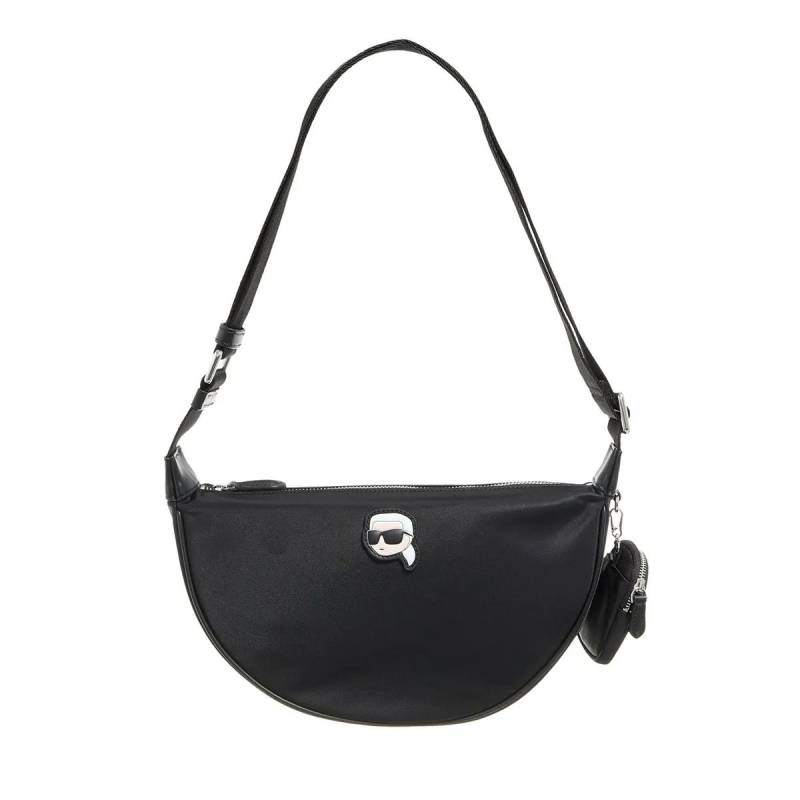 Karl Lagerfeld Schultertasche - Ikon Nylon Sm Half Moon Sb - Gr. unisize - in Schwarz - für Damen von Karl Lagerfeld