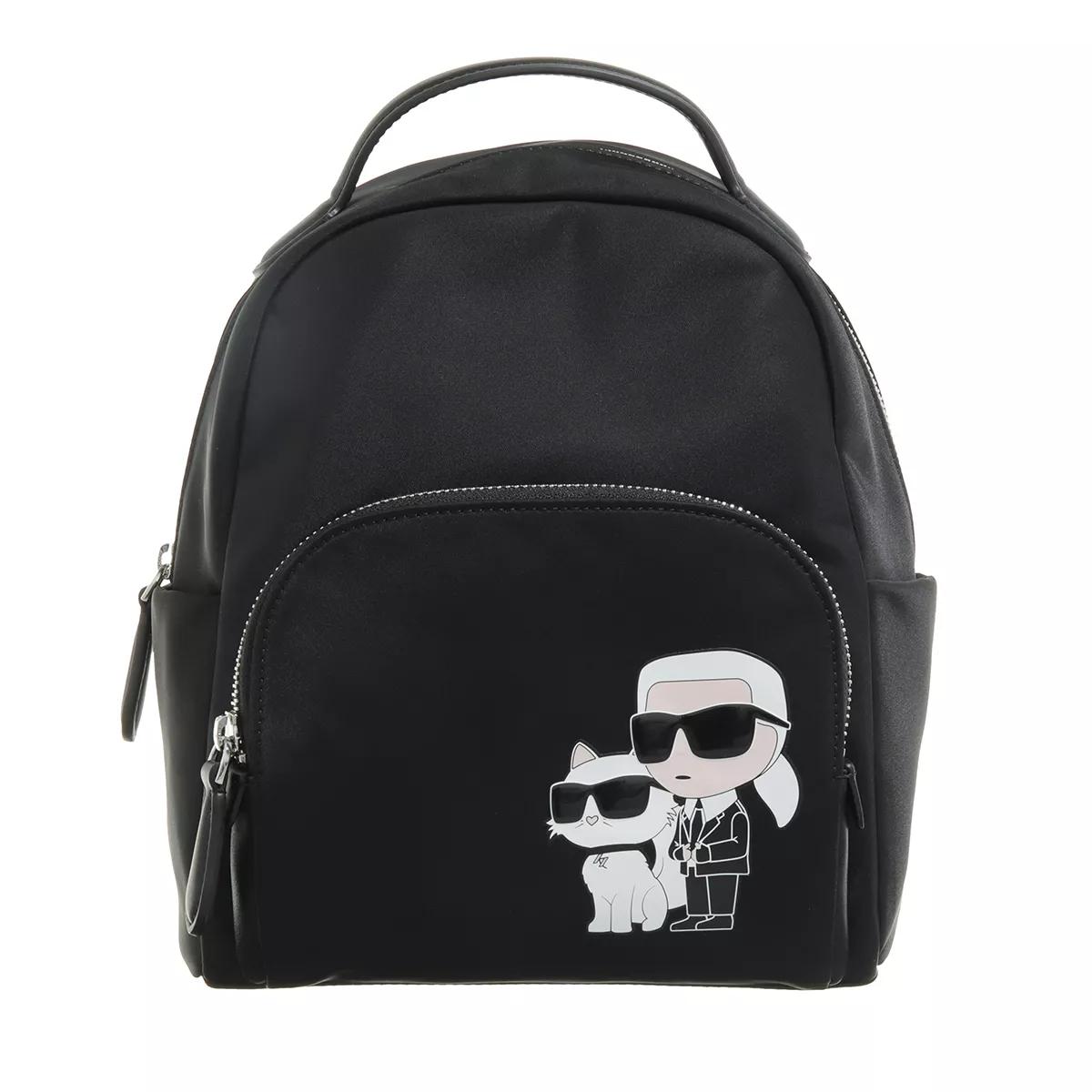 Karl Lagerfeld Schultertasche - K/Ikonik 2.0 Nylon Sm Backpack - Gr. unisize - in Schwarz - für Damen von Karl Lagerfeld