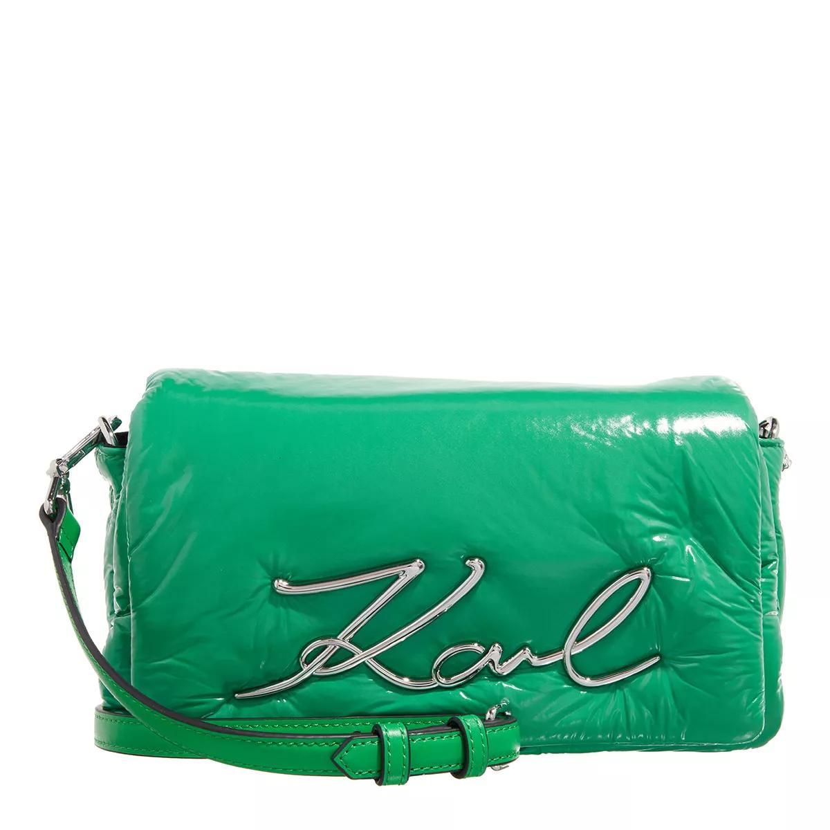 Karl Lagerfeld Schultertasche - K/Signature Soft Shb Nylon - Gr. unisize - in Grün - für Damen von Karl Lagerfeld