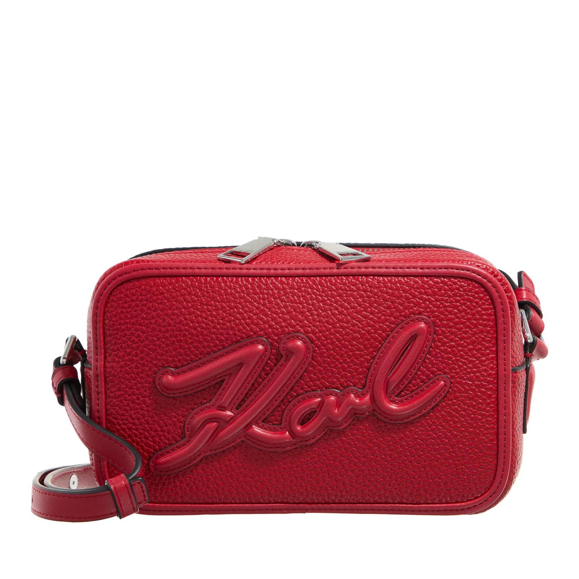 Karl Lagerfeld Schultertasche - K/Skuare Camera Bag Grainy - Gr. unisize - in Rot - für Damen von Karl Lagerfeld