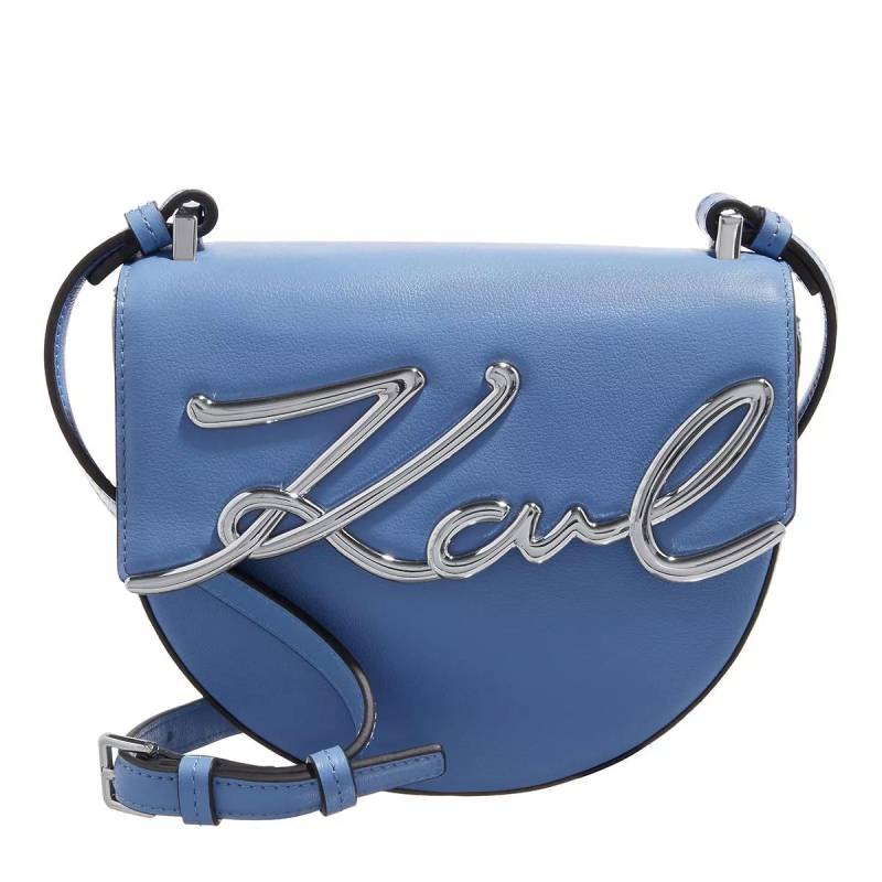 Karl Lagerfeld Schultertasche - Signature Sm Saddle Bag - Gr. unisize - in Blau - für Damen von Karl Lagerfeld