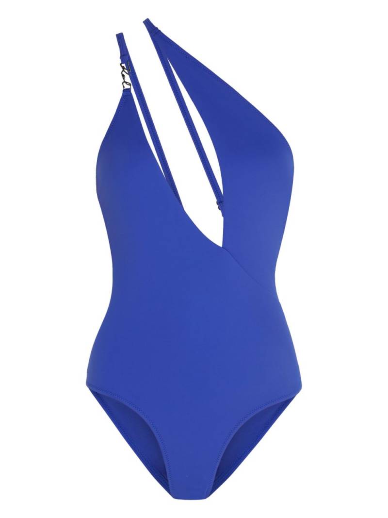 Karl Lagerfeld Signature asymmetric swimsuit - Blue von Karl Lagerfeld